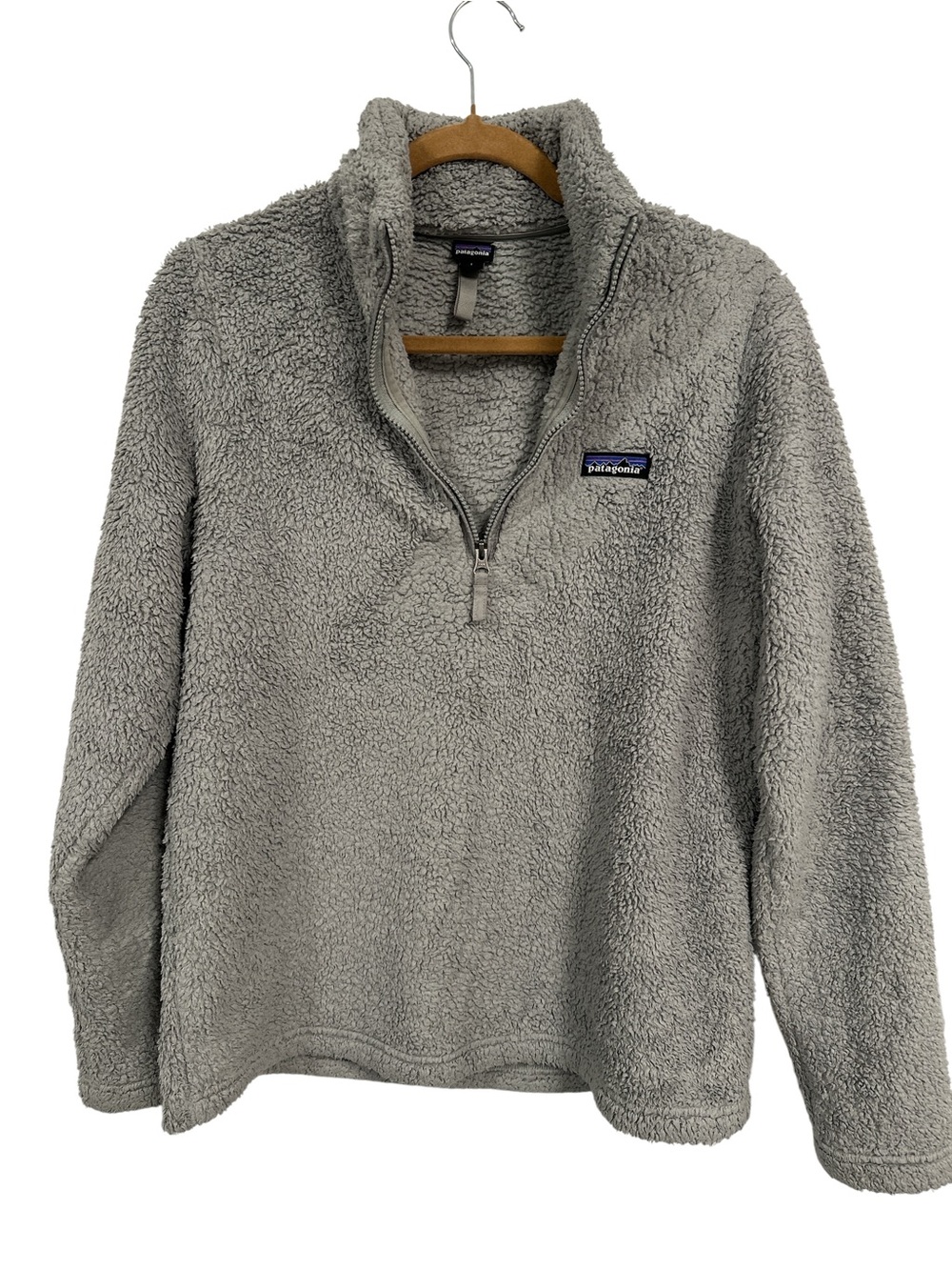 Patagonia Gray Plush 1/4-Zip Sherpa Pullover